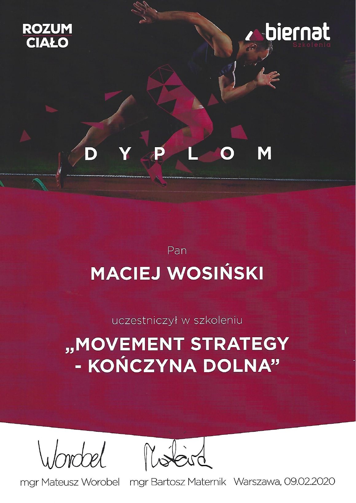 Certyfikat: Movement Strategy - kończyna dolna