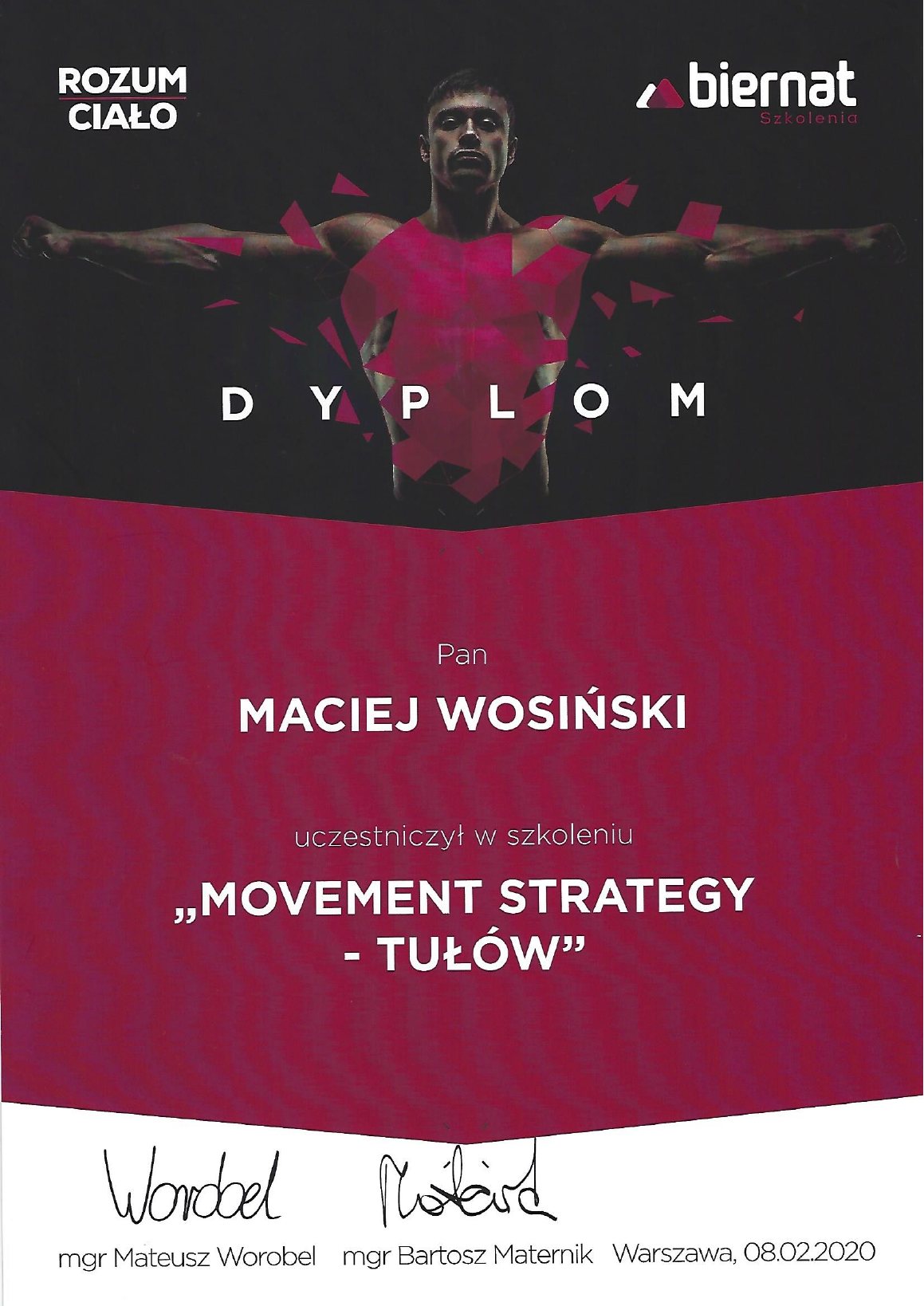 Certyfikat: Movement Strategy - tułów