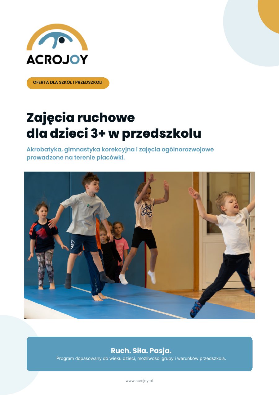 Pierwsza strona oferty zajęć Acrojoy