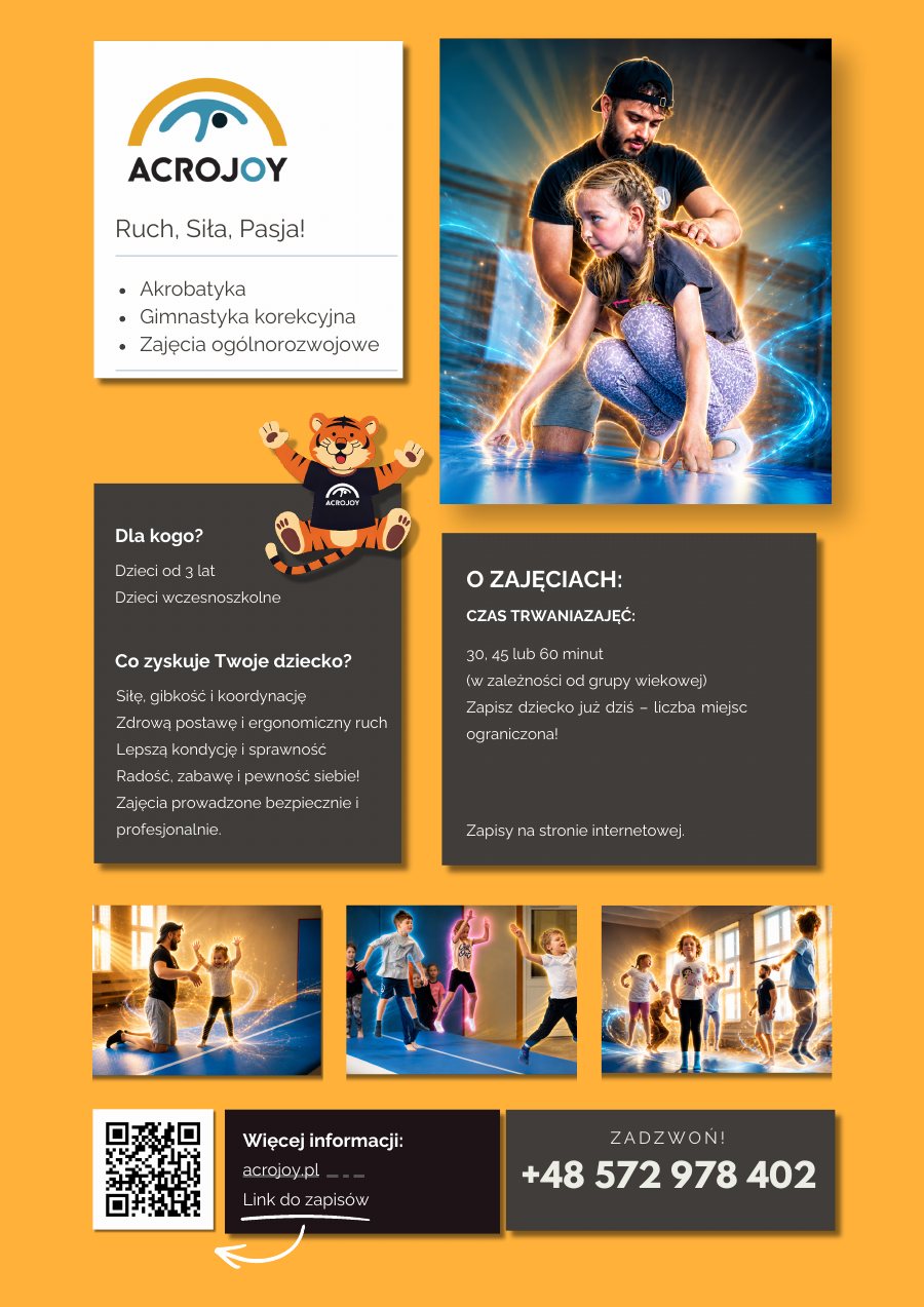 Pierwsza strona ulotki Acrojoy